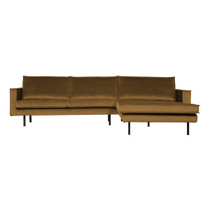 BePureHome Loungebank 'Rodeo' Rechts, Velvet, kleur Honing Geel