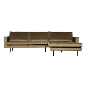 BePureHome Loungebank 'Rodeo' Rechts, Velvet, kleur Taupe