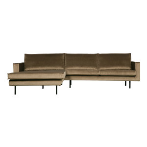 BePureHome Loungebank 'Rodeo' Links, Velvet, kleur Taupe