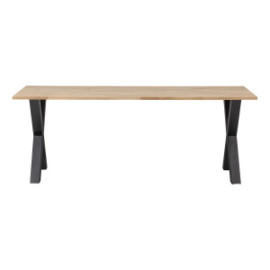 WOOOD Eettafel 'Tablo' Eikenhout, met X-poot, 220 x 90cm