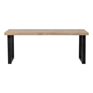 WOOOD Eettafel 'Tablo' Mangohout Visgraat, met U-poot, 200 x 90cm