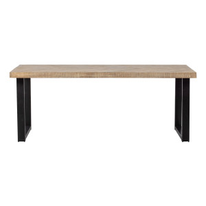 WOOOD Eettafel 'Tablo' Mangohout Visgraat, met U-poot, 200 x 90cm