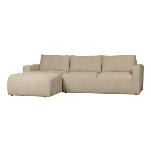 vtwonen Loungebank 'Bar' Links, Washed look, kleur Zand