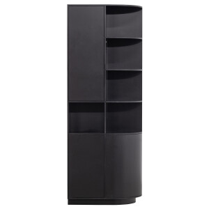 WOOOD Opbergkast 'Finca' Rechts, Mat zwart, 210 x 78cm