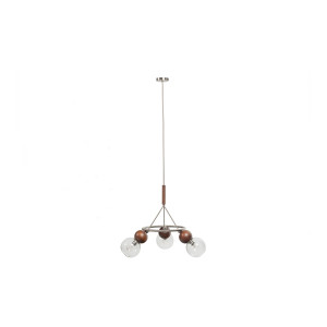 BePureHome Hanglamp 'Babble' Walnoothout, 3-lamps