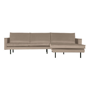 BePureHome Loungebank 'Rodeo' Rechts, Velvet, kleur Khaki