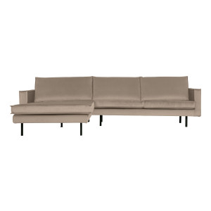 BePureHome Loungebank 'Rodeo' Links, Velvet, kleur Khaki