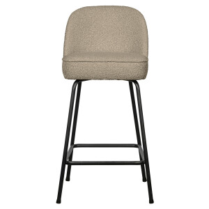 WOOOD Barstoel 'Vogue' Bouclé, kleur Beige (zithoogte 65cm)