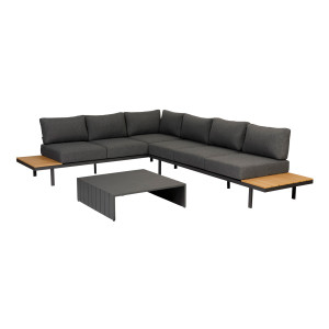 WOOOD Loungeset 'Bari' Polywood, kleur Antraciet