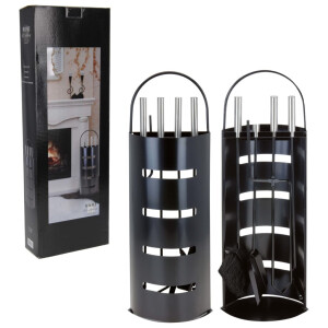 Home&Styling Haardgereedschapsset metaal zwart