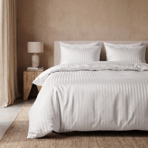 Dekbedovertrek Dallas - Wit - Lits-Jumeaux (240x220 Cm) - Wit Microvezel - Strepen - Zensation - Dekbed-Discounter.nl