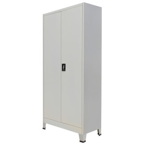 vidaXL Kantoorkast met 2 deuren staal 90x40x180 cm grijs