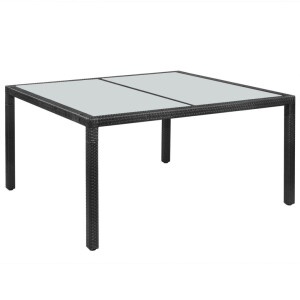 vidaXL Tuintafel 150x90x75 cm poly rattan zwart