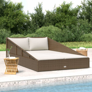 vidaXL Tuinbed 110x200 cm poly rattan bruin