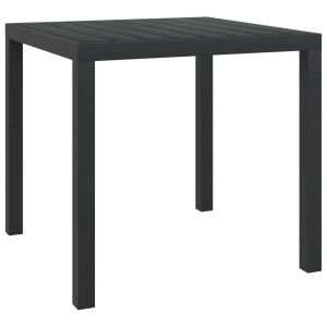 vidaXL Tuintafel 80x80x74 cm aluminium en HKC zwart