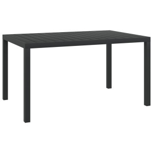 vidaXL Tuintafel 150x90x74 cm aluminium en HKC zwart