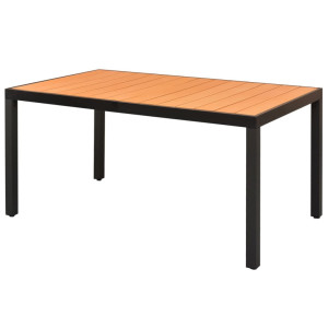 vidaXL Tuintafel 150x90x74 cm aluminium en HKC bruin