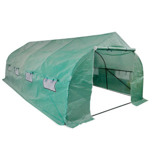 vidaXL Tuinkas walk-in draagbare polytunnel met stalen frame 18 m²