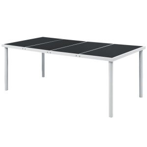 vidaXL Tuintafel 190x90x74 cm staal zwart