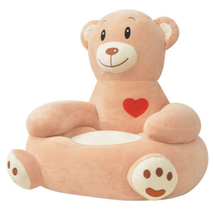 vidaXL Pluche kinderstoel beer bruin