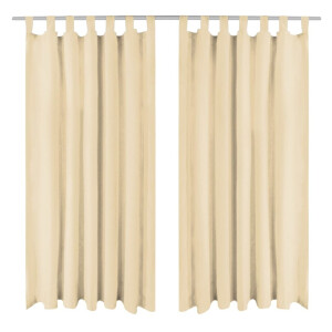 vidaXL Micro-satijnen gordijnen met lussen 140x225 cm beige 2 st