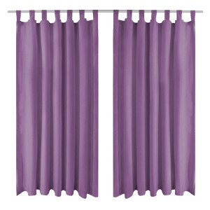 vidaXL Micro-satijnen gordijnen met lussen 140x225 cm lila 2 st