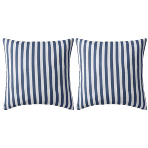 vidaXL Buitenkussens 45x45 cm gestreept marineblauw 2 st