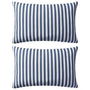 vidaXL Buitenkussens 60x40 cm gestreept marineblauw 2 st