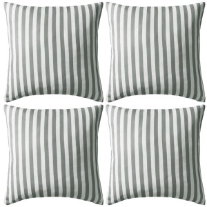 vidaXL Buitenkussens 45x45 cm gestreept grijs 4 st