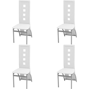vidaXL Eetkamerstoelen 4 st kunstleer wit
