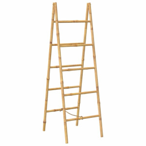 vidaXL Dubbele handdoekenladder met 5 tredes 50x160 cm bamboe