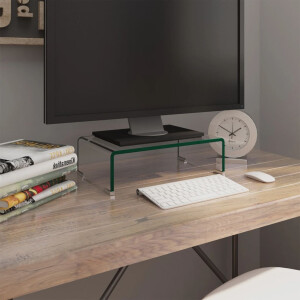 vidaXL Tv-meubel/monitorverhoger transparant 40x25x11 cm glas