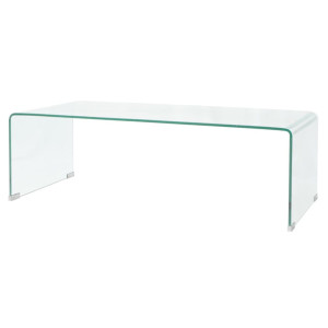 vidaXL Salontafel 98x45x30 cm gehard glas transparant