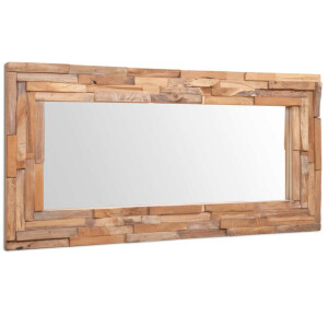 vidaXL Decoratieve spiegel rechthoekig 120x60 cm teakhout