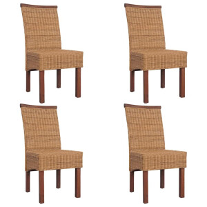 vidaXL Eetkamerstoelen 4 st natuurlijk rattan bruin