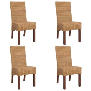 vidaXL Eetkamerstoelen 4 st natuurlijk rattan bruin