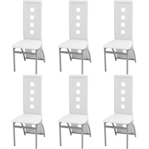 vidaXL Eetkamerstoelen 6 st kunstleer wit