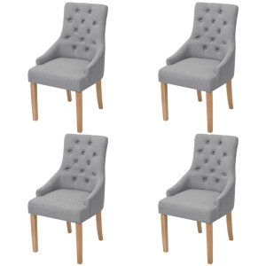 vidaXL Eetkamerstoelen 4 st stof lichtgrijs