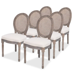 vidaXL Eetkamerstoelen 6 st stof crèmekleurig