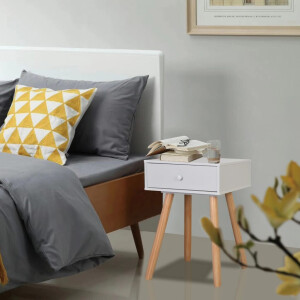 vidaXL Nachtkastjes 2 st 40x30x61 cm massief grenenhout wit
