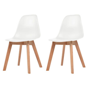 vidaXL Eetkamerstoelen 2 st kunststof wit