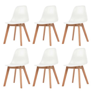 vidaXL Eetkamerstoelen 6 st kunststof wit