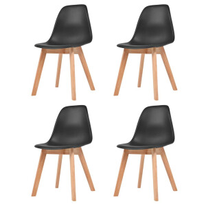 vidaXL Eetkamerstoelen 4 st kunststof zwart