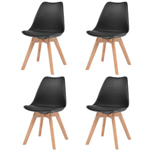vidaXL Eetkamerstoelen 4 st kunststof zwart