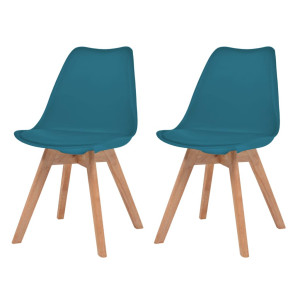 vidaXL Eetkamerstoelen 2 st kunststof turquoise