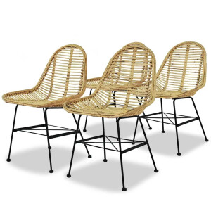 vidaXL Eetkamerstoelen 4 st natuurlijk rattan