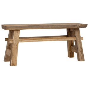 vidaXL Bank 100x28x43 cm gemengd gerecycled hout en massief teakhout