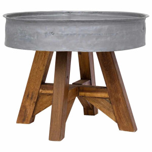vidaXL Salontafel 60x45 cm gemengd gerecycled hout zilver