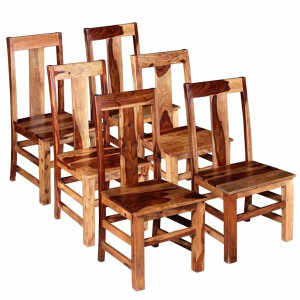 vidaXL Eetkamerstoelen 6 st massief hout