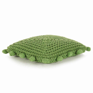 vidaXL Plaid kussen Basketweave met kussen Groen 50 x 50 cm Katoen